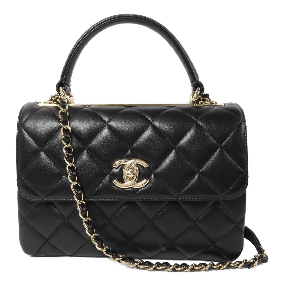 CHANEL Trendy CC A92236 2 Way Flap Shoulder Bag Black Lambskin (1 of 15)