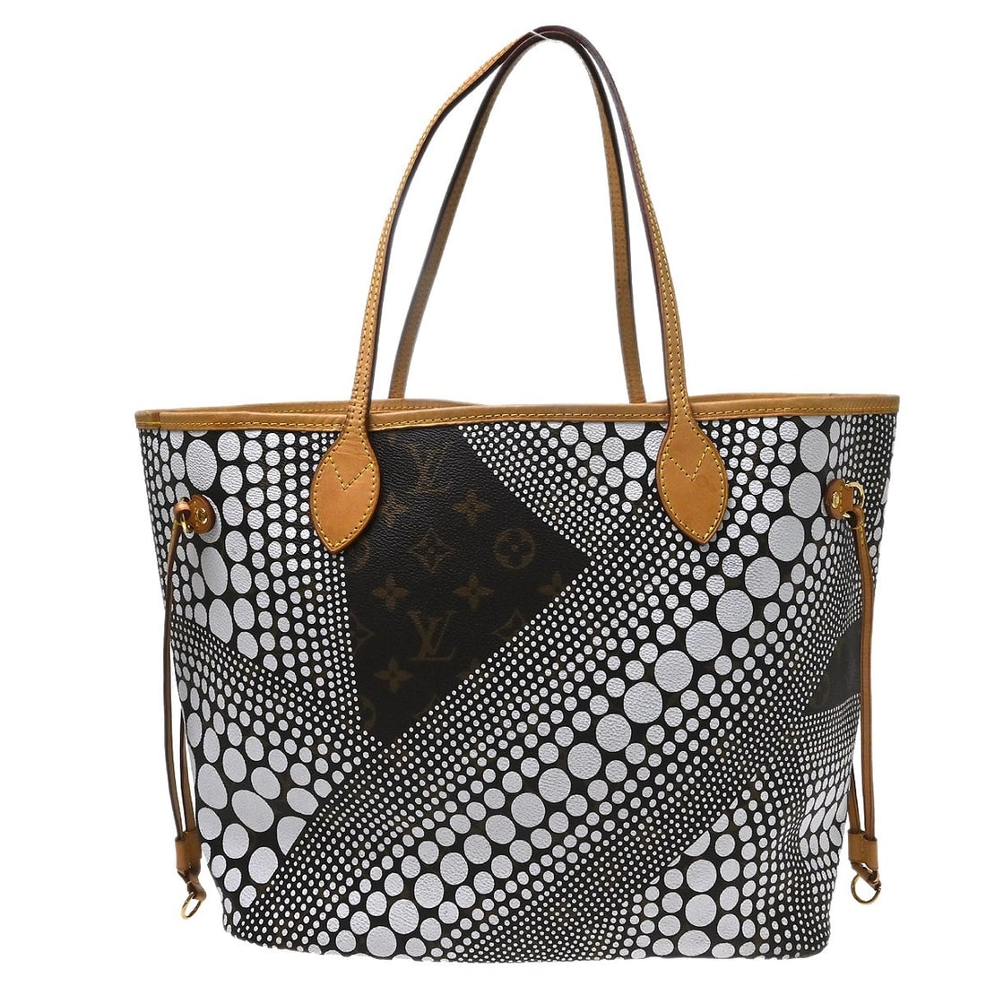 Louis Vuitton Neverfull MM Monogram Waves Canvas Tote M40684: Louis Vuitton Neverfull MM Monogram Waves Canvas Tote M40684 Louis Vuitton Neverfull MM tote bag in Monogram Waves canvas with leather handles and a white canvas lining. This medium tote features doub