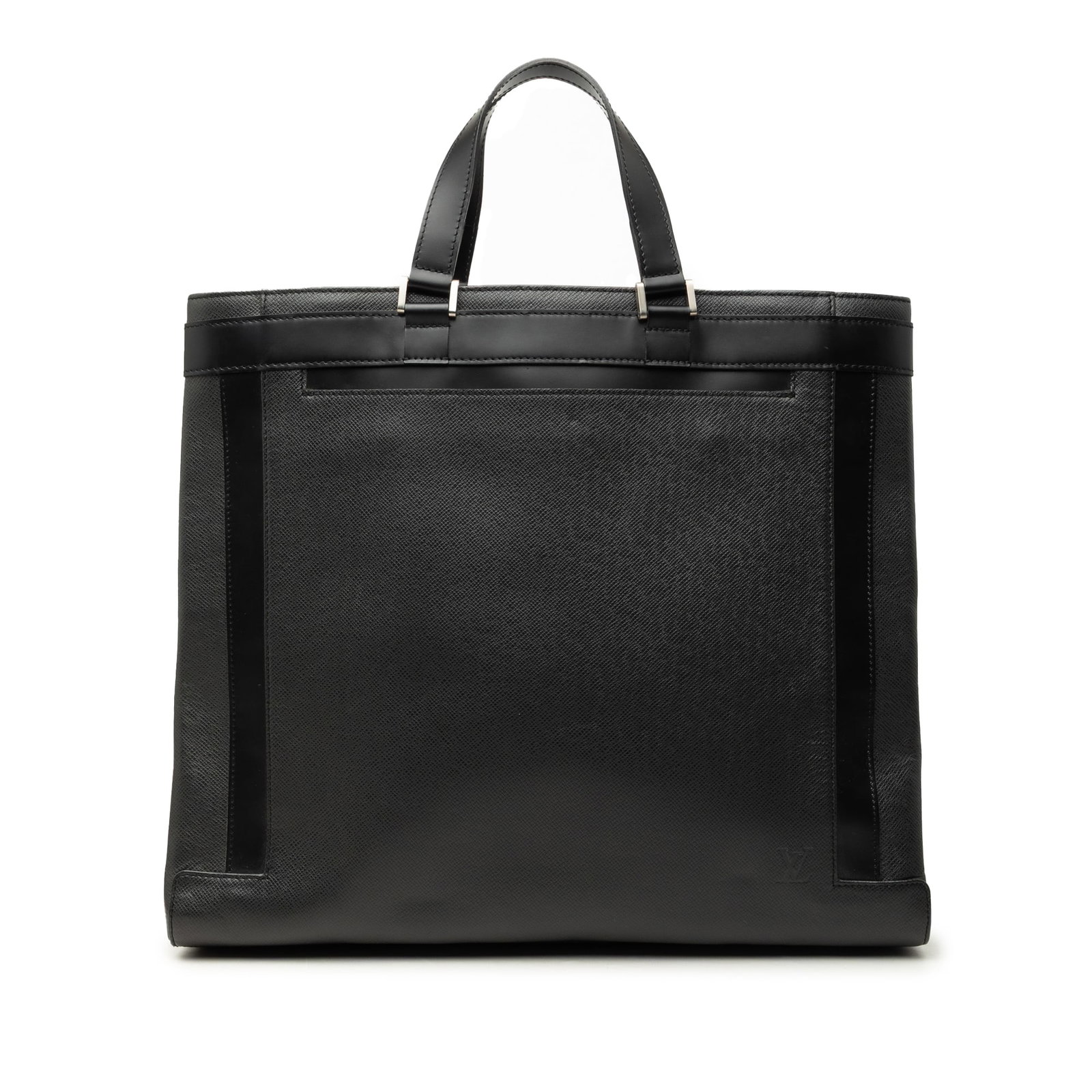 Louis Vuitton Taiga Kasbek GM Black Leather Tote Bag: Louis Vuitton Taiga Kasbek GM Black Leather Tote Bag Louis Vuitton Taiga Kasbek GM in black taiga leather with flat leather handles, an open top, exterior slip and zip pockets, and interior zip and sl