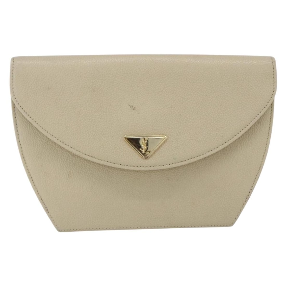 Saint Laurent Vintage shoulder bag ecru leather France: Saint Laurent Vintage shoulder bag ecru leather France This Saint Laurent vintage shoulder bag is crafted from leather in an ecru color, designed for women. Made in France, it features a classic silho