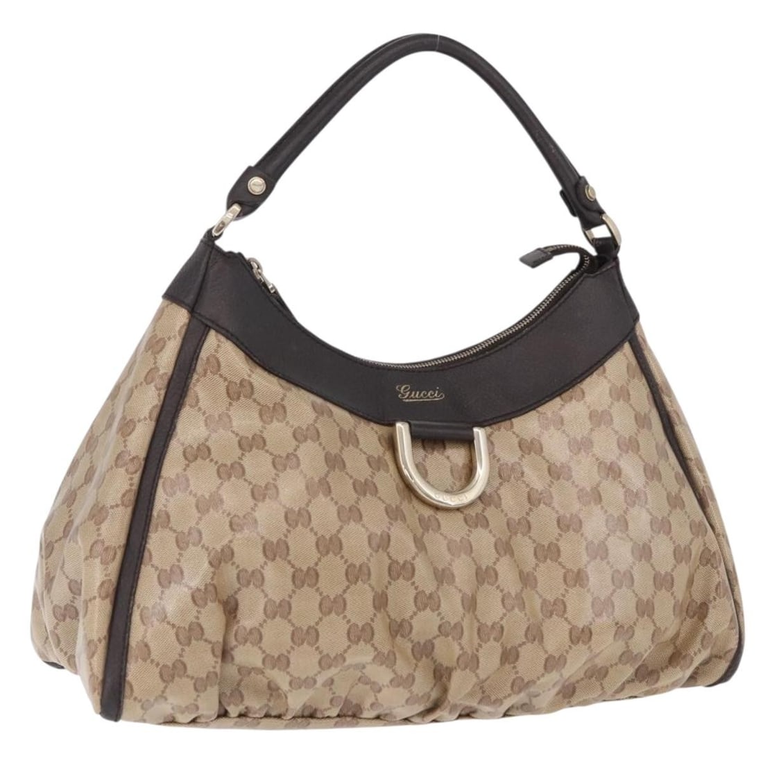 Gucci 272380 GG Crystal Abbey Shoulder Bag Beige Gold Coated Canvas: Gucci 272380 GG Crystal Abbey Shoulder Bag Beige Gold Coated Canvas Gucci GG Crystal Abbey shoulder bag in beige and gold coated GG canvas. Made in Italy, this women's bag includes a dust bag and show