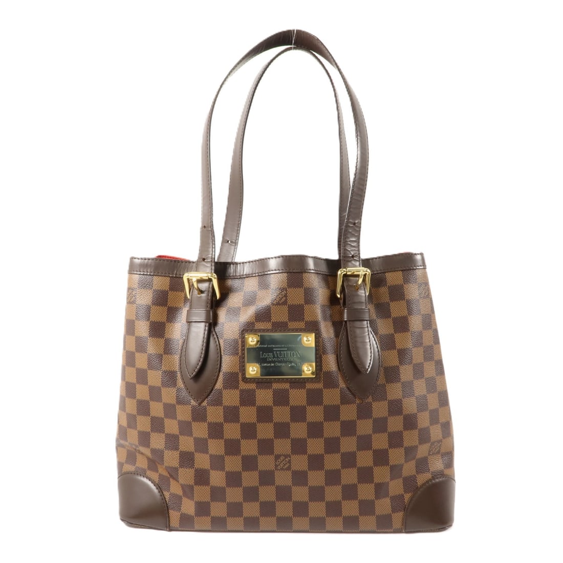 Louis Vuitton Hampstead MM N51204 Shoulder Bag Damier Brown: Louis Vuitton Hampstead MM N51204 Shoulder Bag Damier Brown Louis Vuitton Hampstead MM shoulder tote bag in brown Damier PVC coated canvas. This women's bag features a structured tote silhouette with 