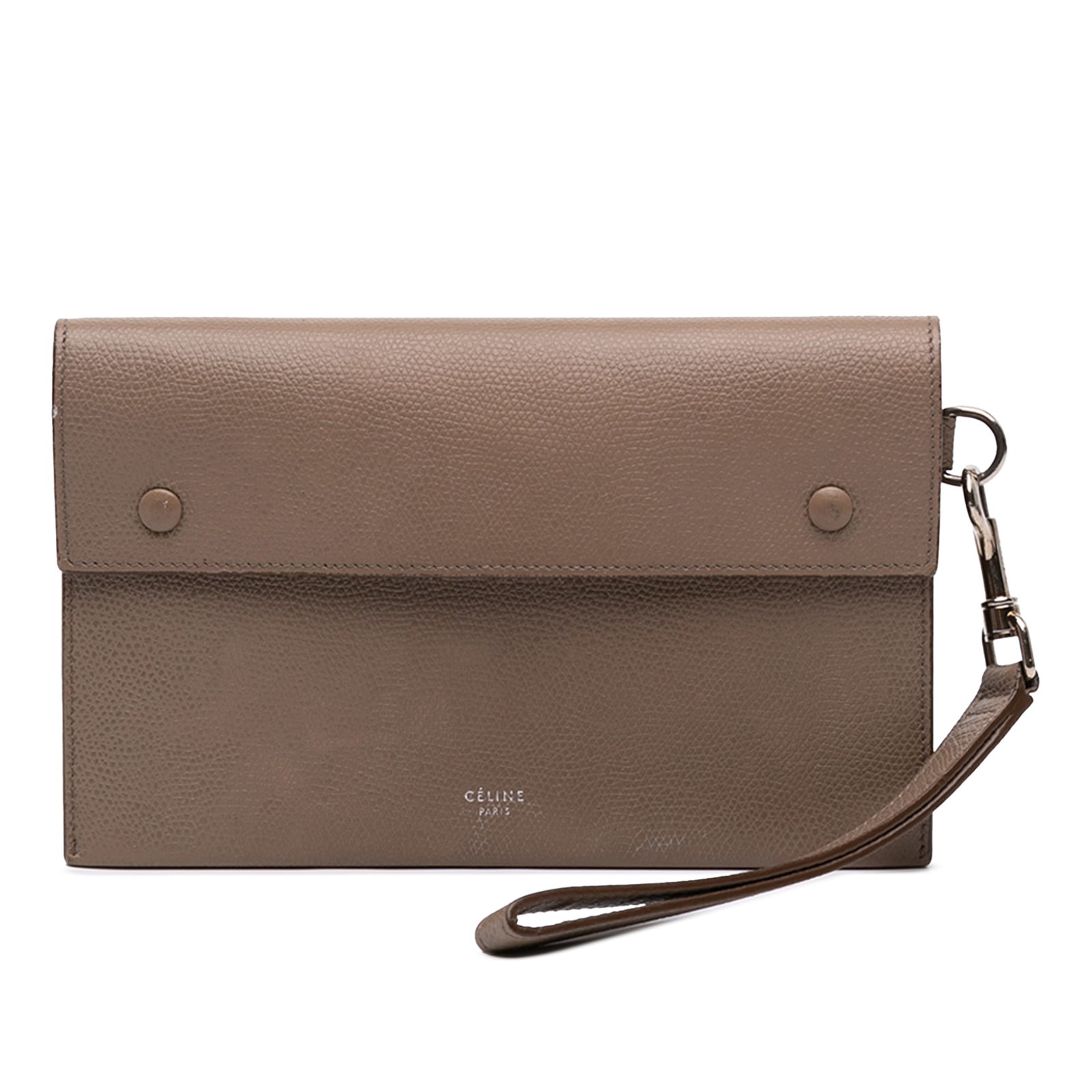 Celine Multifunction Clutch Brown Grained Calfskin Leather Wristlet (1 of 6)