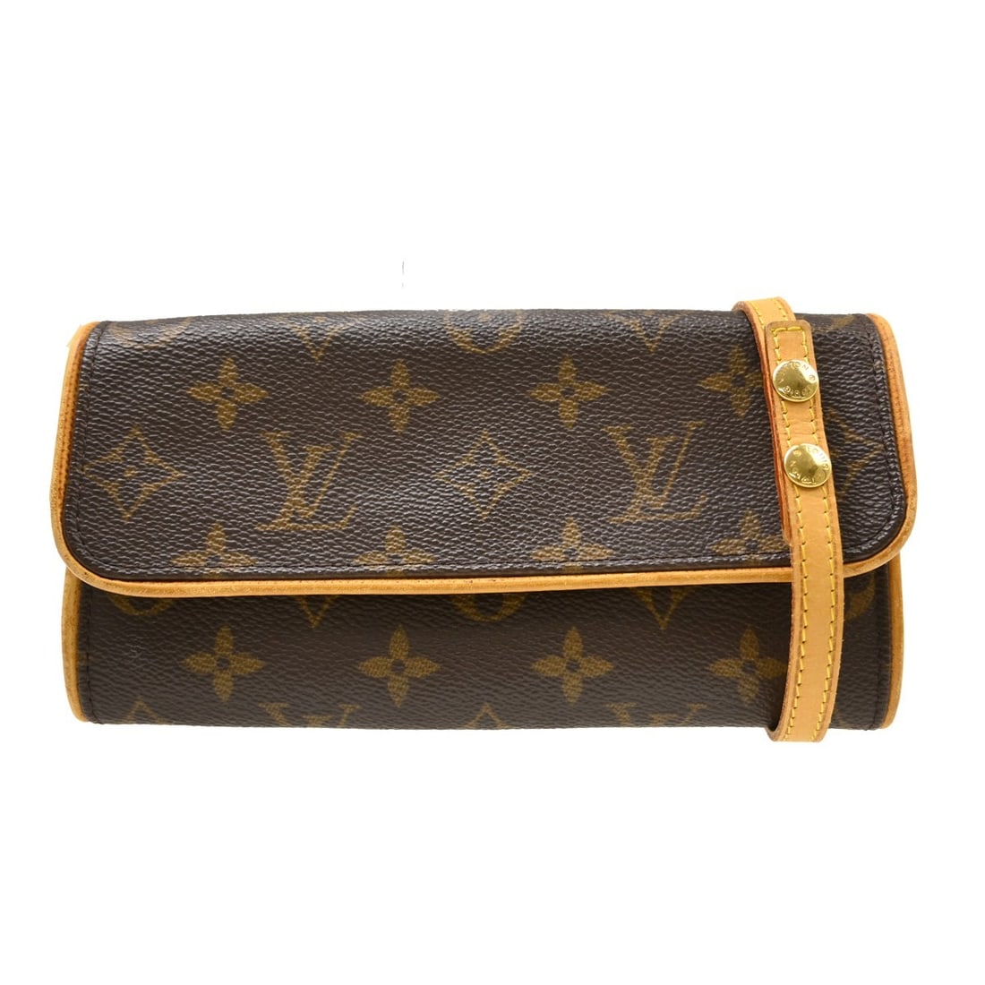 Louis Vuitton Twin Brown Canvas Shoulder Bag: Louis Vuitton Twin Brown Canvas Shoulder Bag Louis Vuitton Twin bag in brown canvas, designed for women. It measures 19 cm x 9 cm x 3 cm and was made in Spain. The item is in good condition with moder