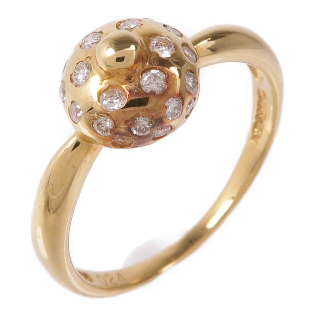 CARVEN Ring US 6 K18 Yellow Gold Diamond: CARVEN Ring US 6 K18 Yellow Gold Diamond A women's ring in K18 yellow gold with diamond accents, presented as a CARVEN Diamond Ring in US size 6. It is described as very good condition (AB) and made i
