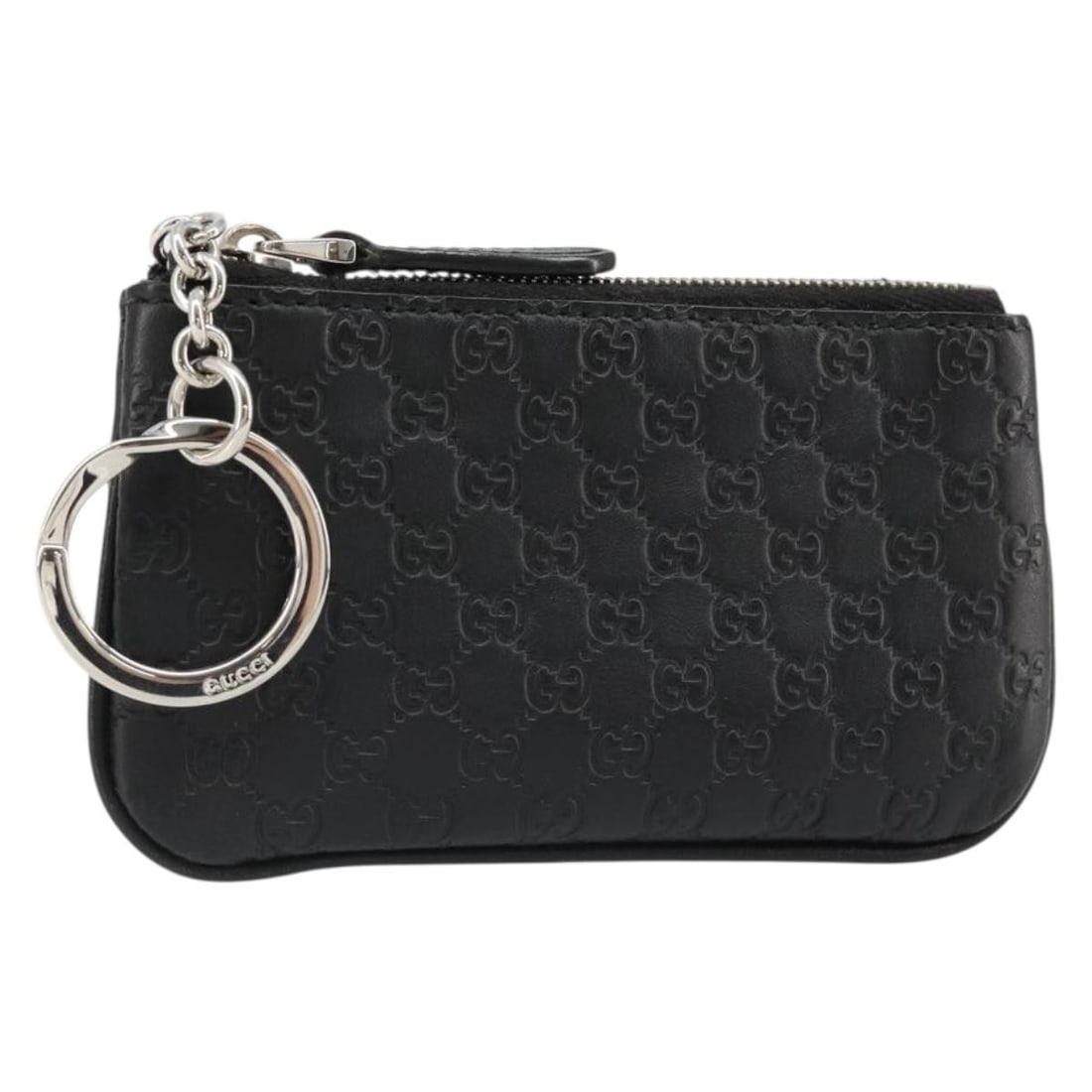 Gucci 544476 black Micro GG canvas coin purse made in Italy: Gucci 544476 black Micro GG canvas coin purse made in Italy Gucci coin purse in black Micro GG canvas with a compact profile and made in Italy. This women's accessory shows reasonable wear and tear co