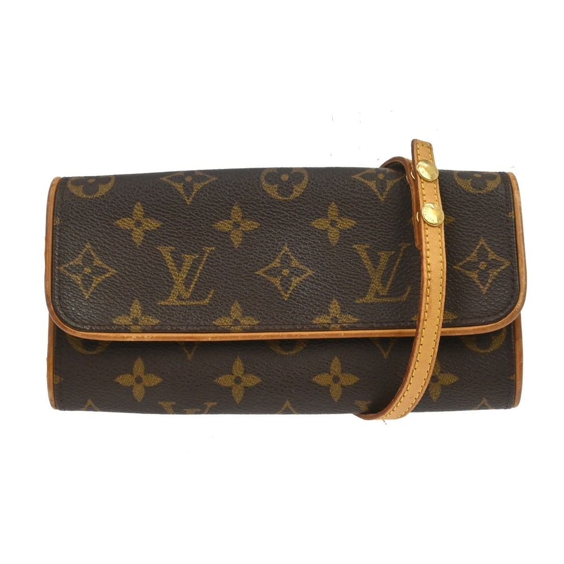 Louis Vuitton Twin Brown Canvas Shoulder Bag: Louis Vuitton Twin Brown Canvas Shoulder Bag Louis Vuitton Twin Monogram shoulder bag in brown canvas. Made in Spain, this women's bag features the classic Monogram design and is presented in fair con