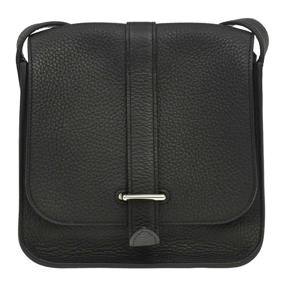 Hermes Pochette Steve Black Taurillon Clemence Small Crossbody Bag (1 of 15)