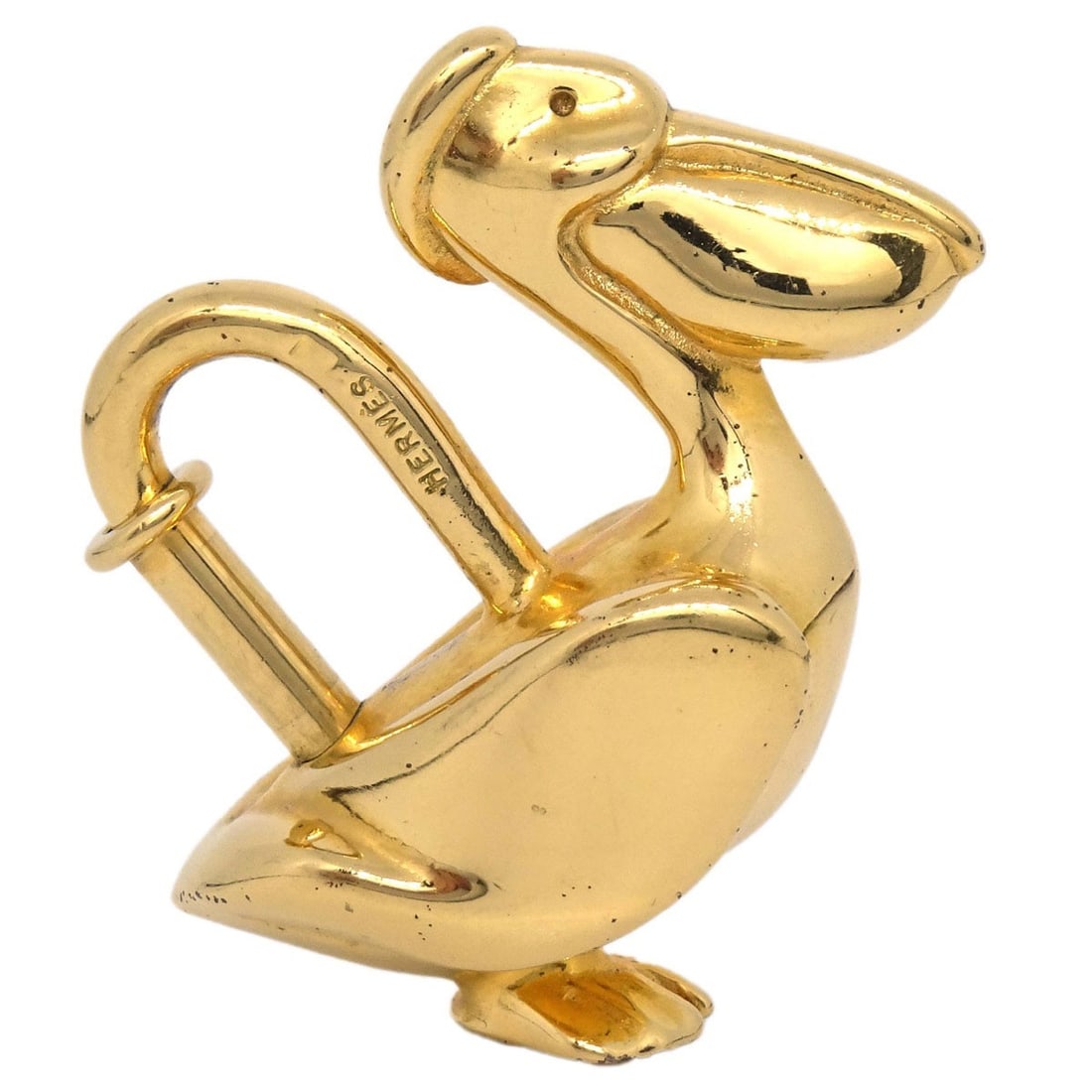 Hermes 1992 Pelican Cadena Padlock Bag Charm Gold Plated (1 of 5)