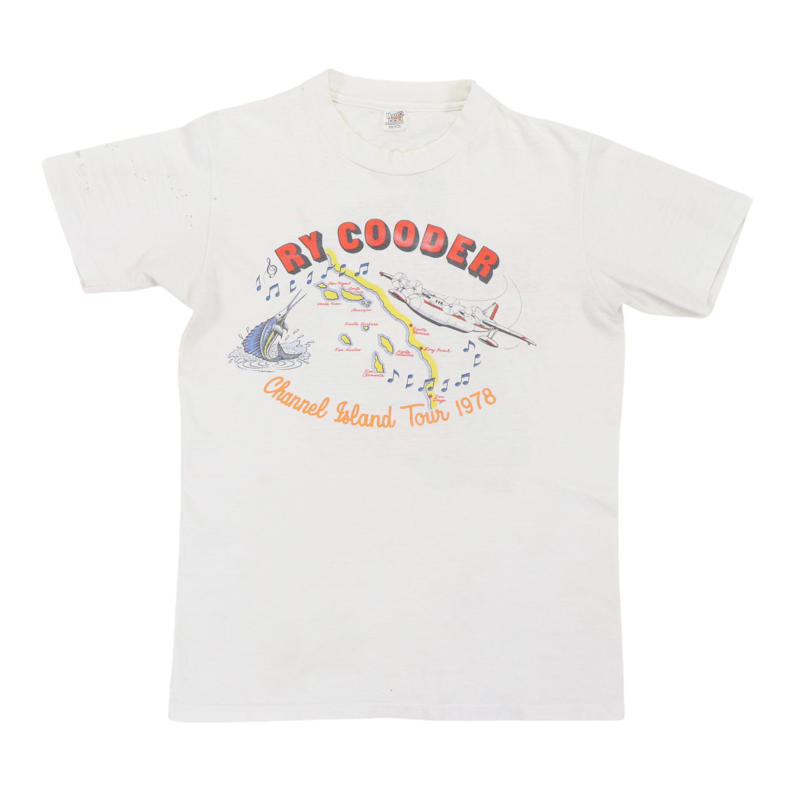 Vintage Ry Cooder Channel Island Tour T Shirt 1978 Medium (1 of 11)