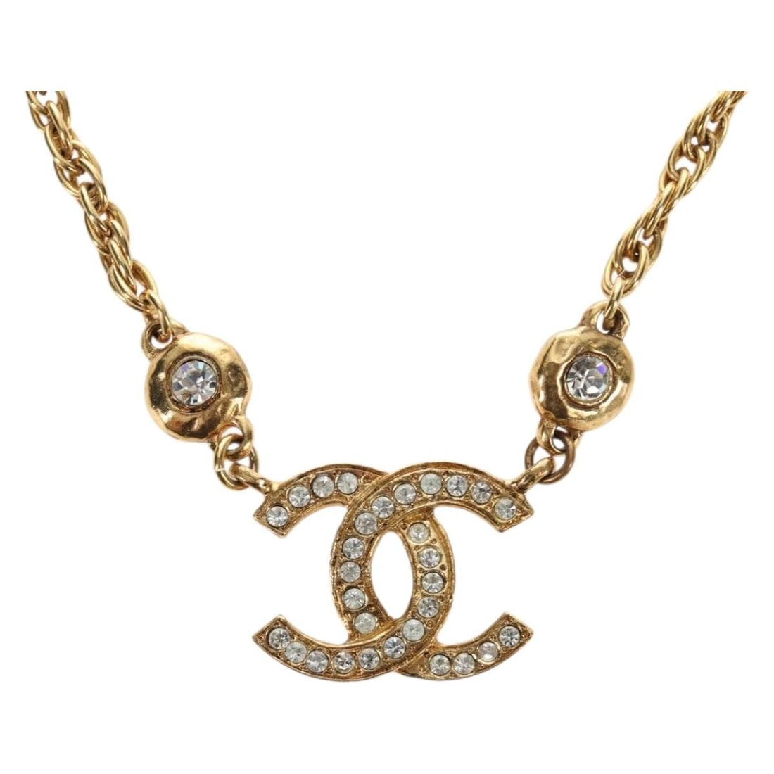 CHANEL Coco Mark Gold Tone Metal Necklace France: CHANEL Coco Mark Gold Tone Metal Necklace France CHANEL COCO Mark necklace in gold-tone metal, made in France. This women's necklace features the iconic CC motif and is offered in pre-owned condition 