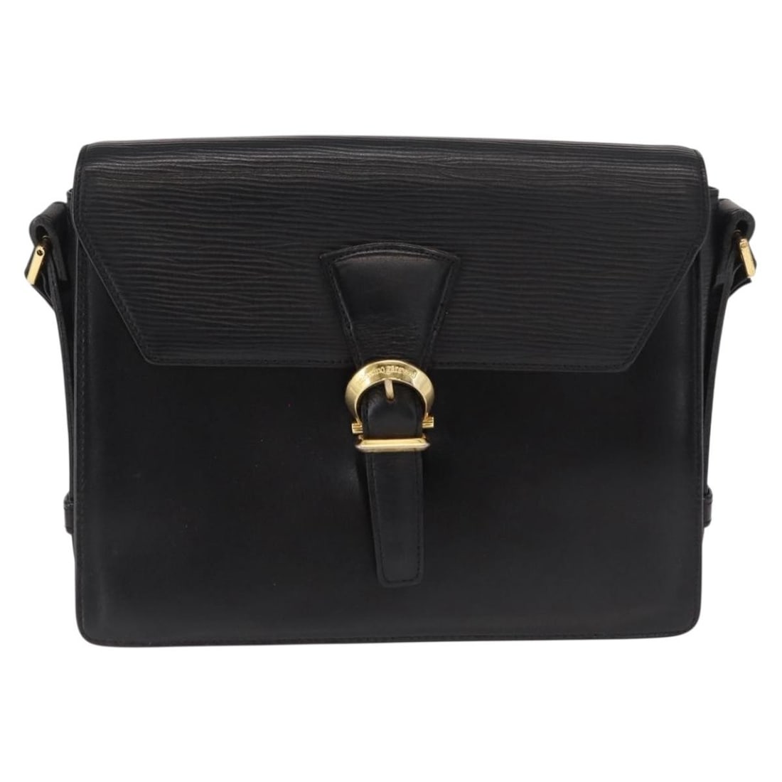 Valentino Garavani Vintage Black Leather Shoulder Bag: Valentino Garavani Vintage Black Leather Shoulder Bag Valentino Garavani Vintage leather bag for women in black, made in Italy. The item is described as being in fair condition, with noted wear includ