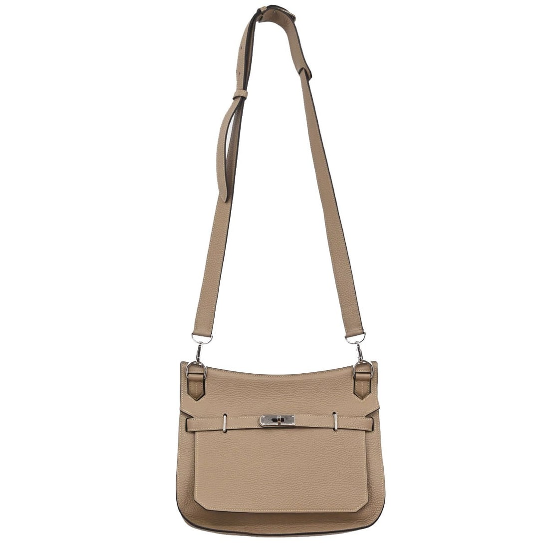 Hermes Jypsiere 28 Taurillon Clemence Crossbody Bag Etoupe Gray: Hermes Jypsiere 28 Taurillon Clemence Crossbody Bag Etoupe Gray Hermes Jypsiere 28 shoulder bag in Gris Tourterelle gray Taurillon Clemence with a flap turn-lock closure and leather lining. This mediu