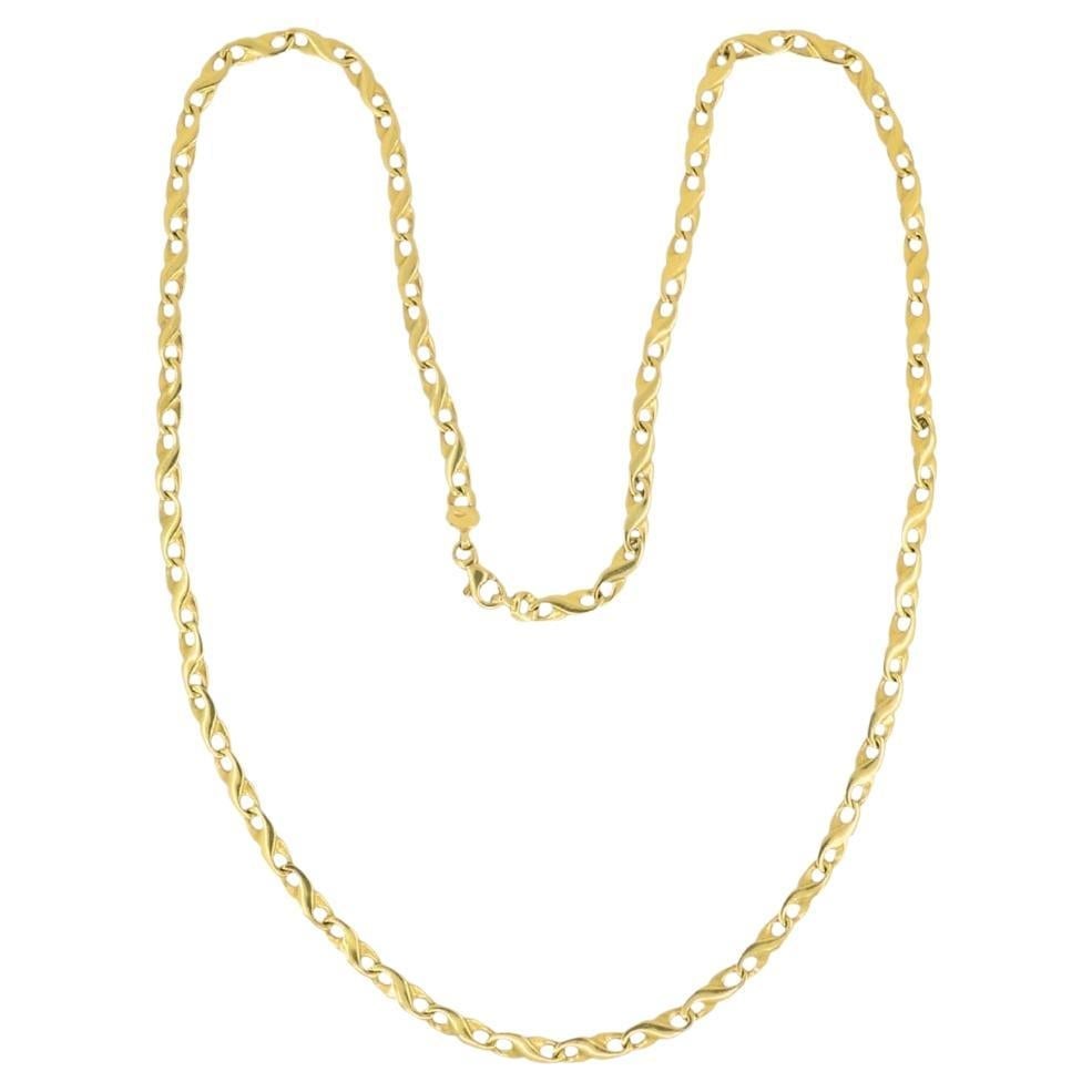 18k Gold Figure Eight Link Necklace Vintage 25 In Chain (1 of 6)