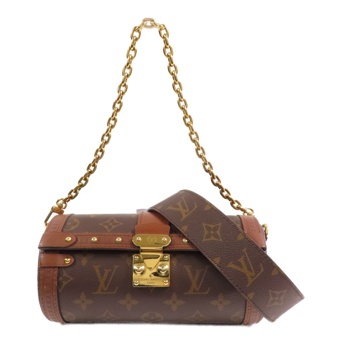 Louis Vuitton Papillon Trunk 2way Shoulder Bag M57835 Monogram Brown: Louis Vuitton Papillon Trunk 2way Shoulder Bag M57835 Monogram Brown Louis Vuitton Papillon Trunk handbag in brown Monogram and PVC coated canvas, designed as a 2-way shoulder bag for women. It featur