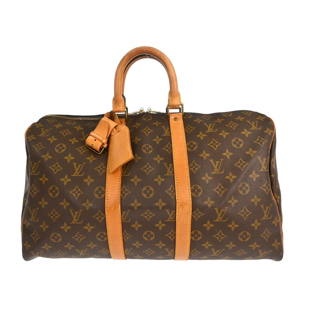 Louis Vuitton Keepall Unisex Brown Canvas Travel Bag: Louis Vuitton Keepall Unisex Brown Canvas Travel Bag Louis Vuitton Keepall in brown monogram canvas. This unisex bag is made in France and is presented in fair condition with visible wear, including s