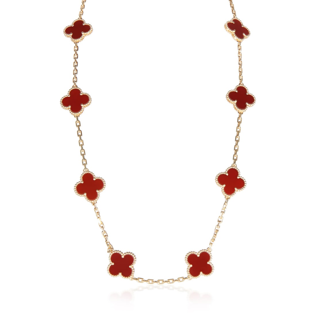 Van Cleef Arpels Vintage Alhambra 18k Yellow Gold Carnelian Necklace (1 of 5)