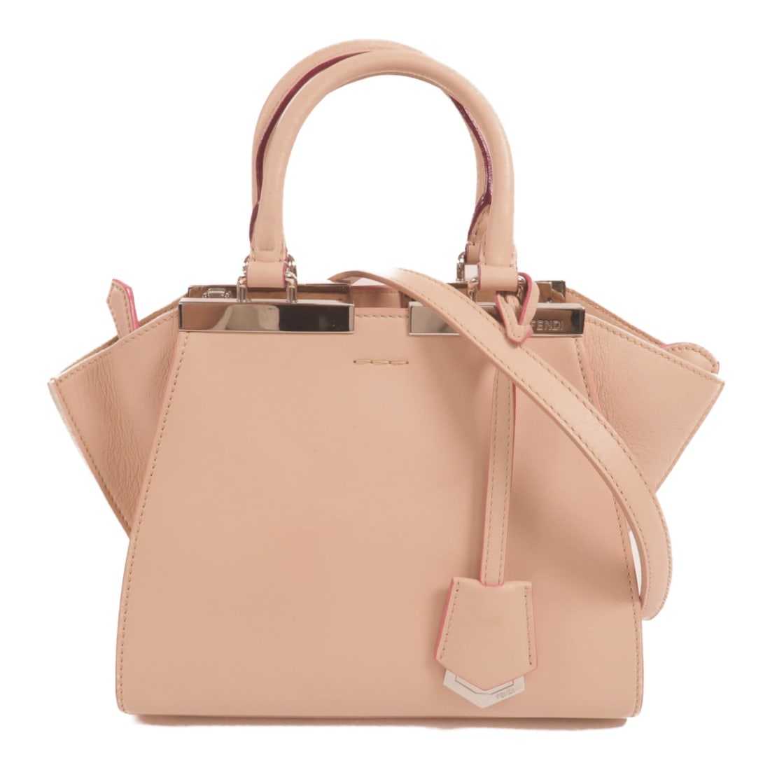 FENDI 3 Jours Mini Pink Calfskin 2way Shoulder Bag: FENDI 3 Jours Mini Pink Calfskin 2way Shoulder Bag Fendi 3 Jours Mini 2way shoulder bag in pink calfskin leather. Made in Italy, this women's bag includes a shoulder strap and clochette. Condition is 