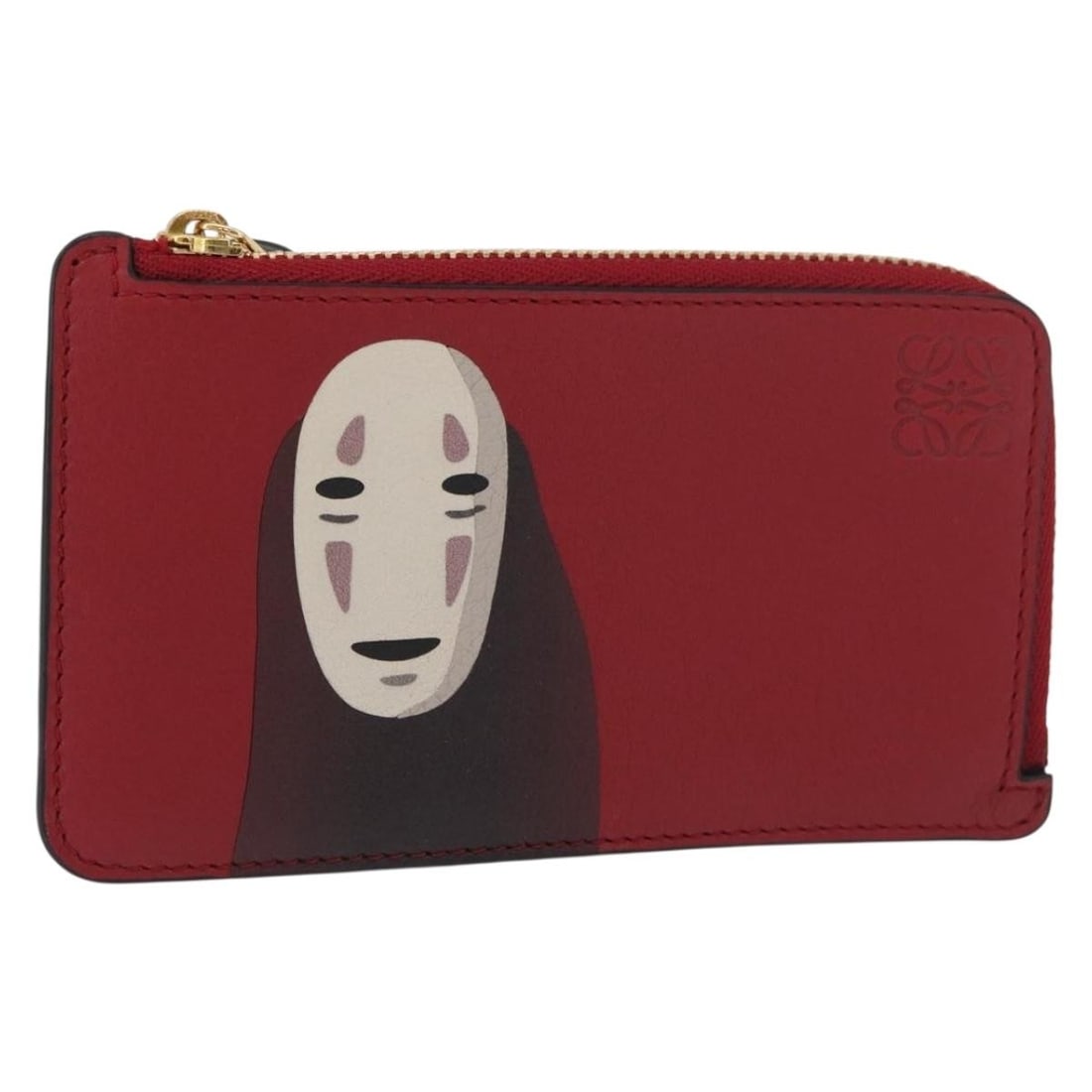 LOEWE Kaonashi Spirited Away leather card case red gold: LOEWE Kaonashi Spirited Away leather card case red gold LOEWE x Studio Ghibli Spirited Away Kaonashi card case in red and gold leather. This women's card case is made in Spain and includes the dust ba