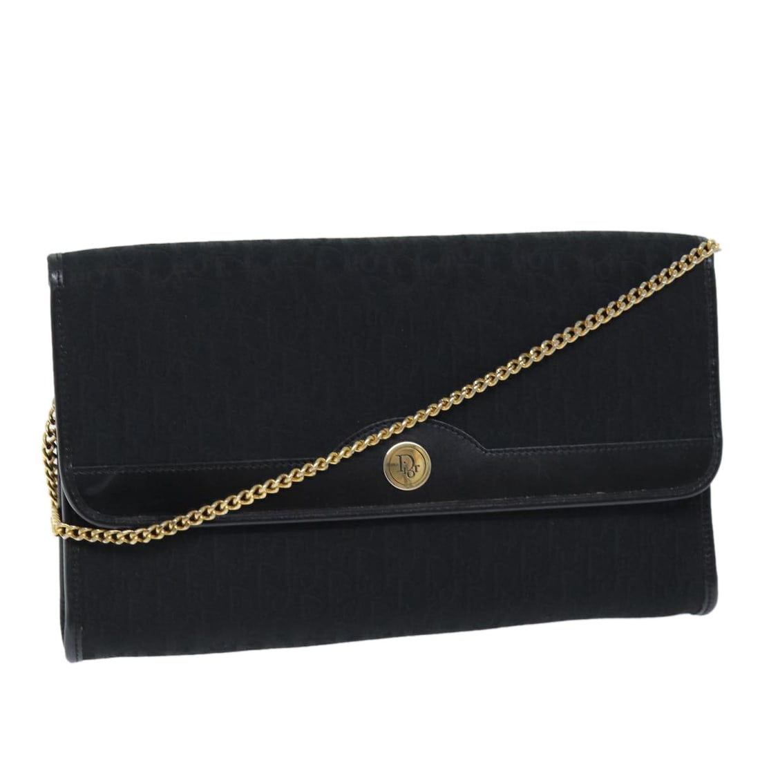 Christian Dior black Trotter canvas chain shoulder bag: Christian Dior black Trotter canvas chain shoulder bag Christian Dior Trotter Canvas Chain Shoulder Bag in black, designed for women and made in France. The bag features Trotter Canvas exterior materi