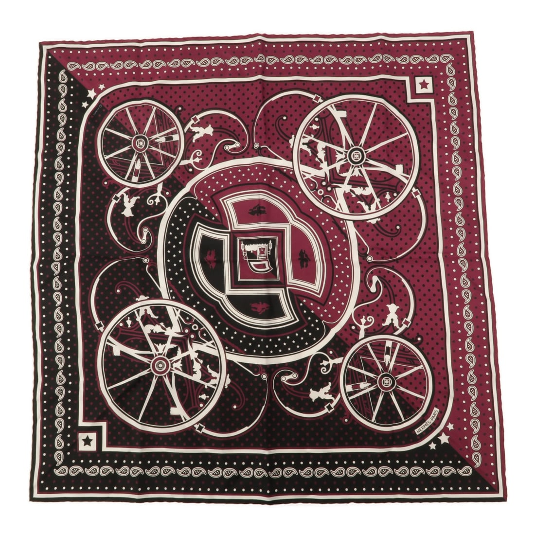 Hermes Silk Bandana Scarf 55X55 Purple France: Hermes Silk Bandana Scarf 55X55 Purple France Hermes bandana scarf in purple silk, designed for women and presented in regular size. Made in France and measuring 55 cm x 55 cm (21.7 x 21.7 in), this s