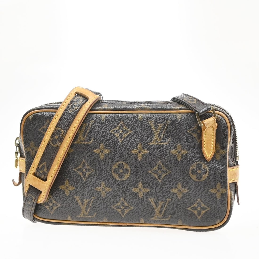 Louis Vuitton Pochette Marly Bandouliere Monogram Canvas Crossbody Bag: Louis Vuitton Pochette Marly Bandouliere Monogram Canvas Crossbody Bag This Louis Vuitton Pochette Marly Bandouliere Bag features the iconic monogram canvas and is designed for unisex use. The bag is 