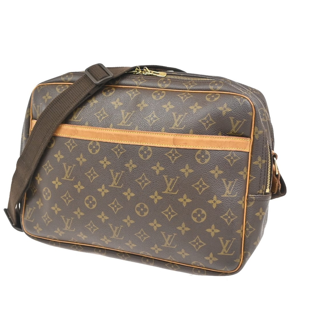 Louis Vuitton Reporter Unisex Brown Canvas Bag: Louis Vuitton Reporter Unisex Brown Canvas Bag Louis Vuitton Reporter Monogram shoulder bag in brown canvas. This unisex piece is made in France and is presented in good condition, with visible wear i