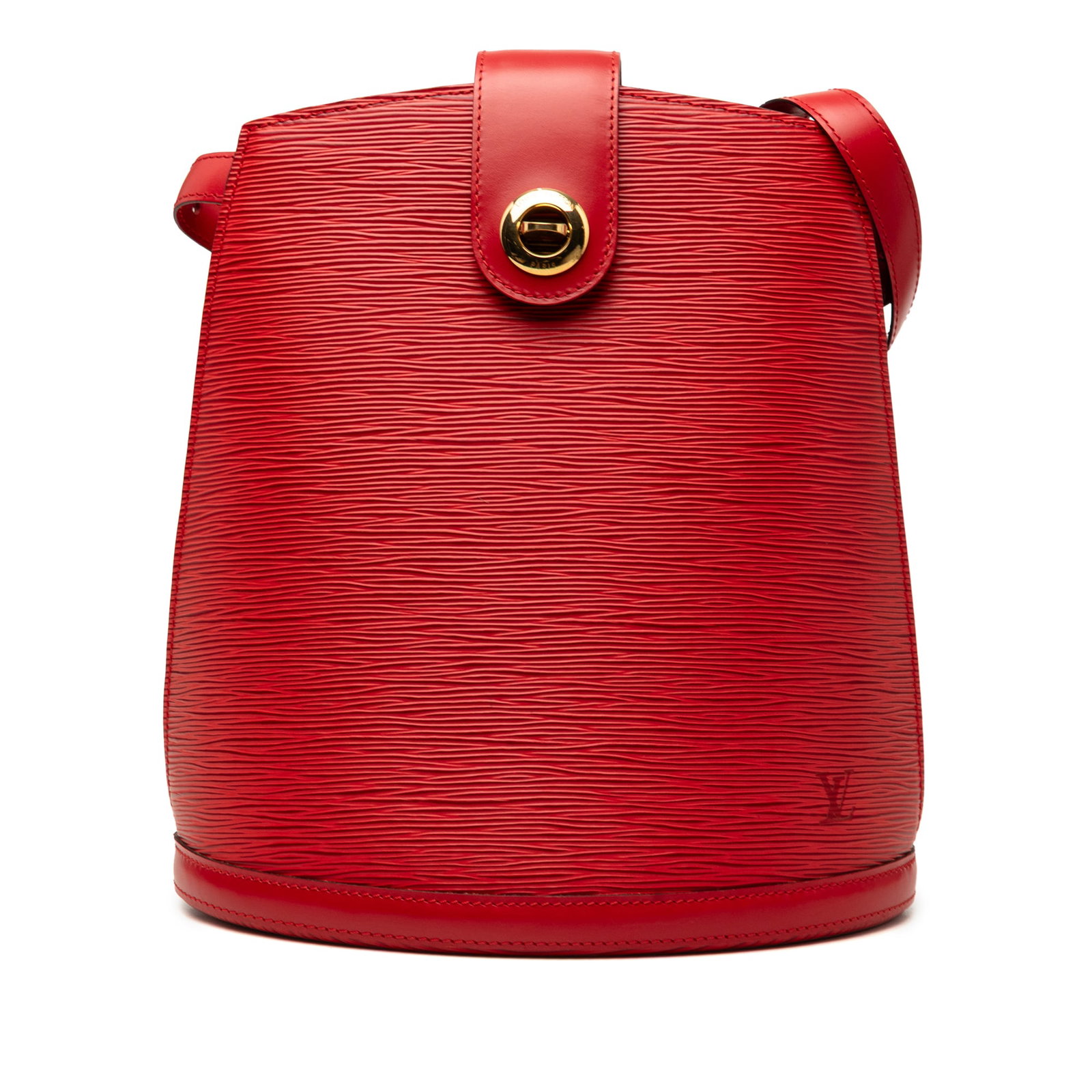 Louis Vuitton Cluny Red Epi Leather Shoulder Bag: Louis Vuitton Cluny Red Epi Leather Shoulder Bag Louis Vuitton Epi Cluny shoulder bag in red epi leather with an adjustable shoulder strap, top strap, twist lock closure, and an interior slip pocket. 