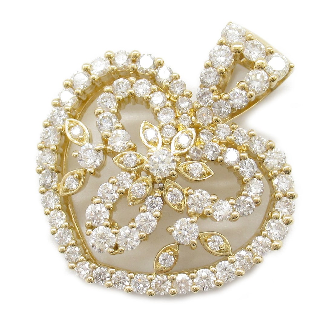 18K Yellow Gold Diamond Pendant Top by JEWELRY: 18K Yellow Gold Diamond Pendant Top by JEWELRY A women's pendant top crafted in K18 yellow gold with diamond accents. The piece is described as clear in color and is in very good AB condition. Accesso