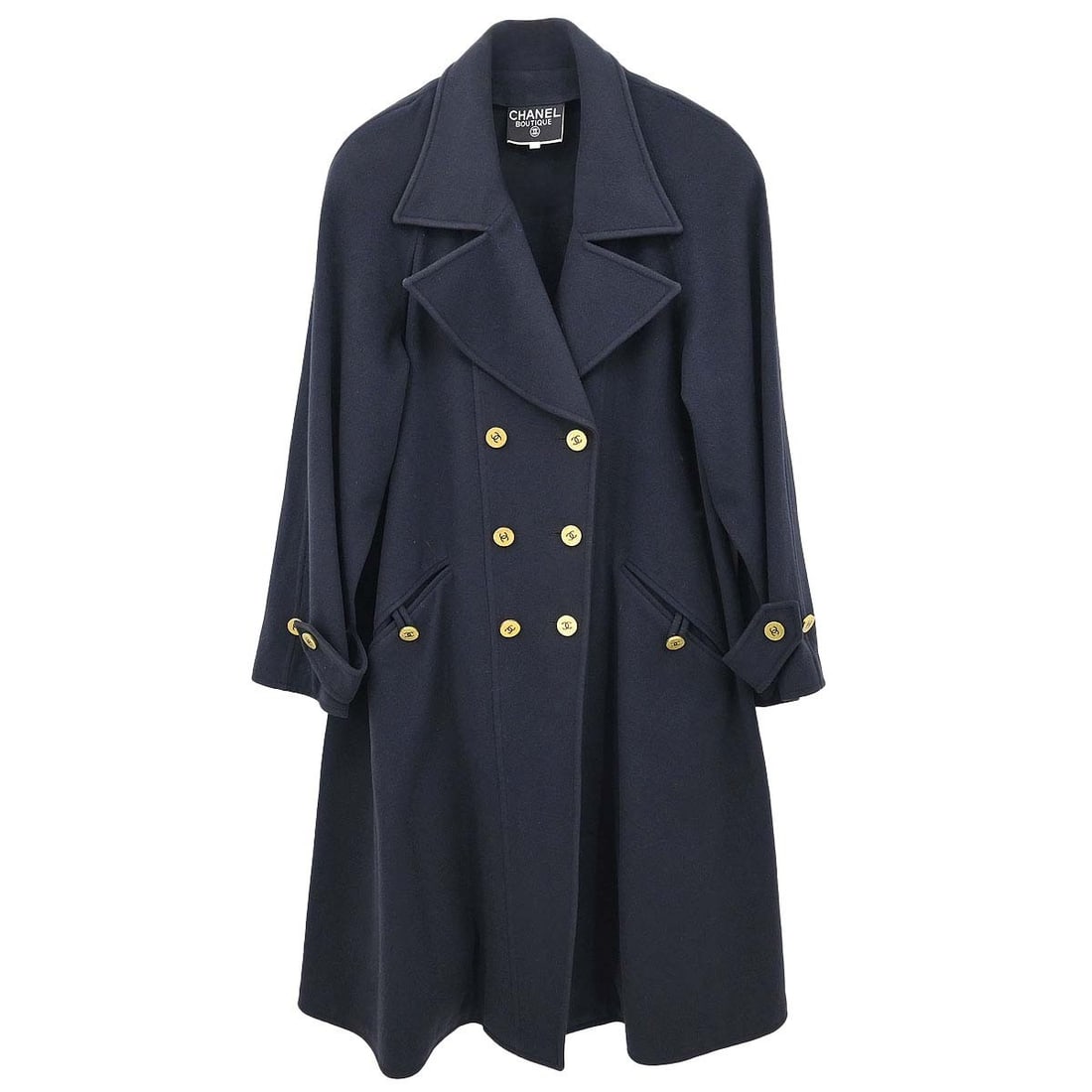 Vintage CHANEL 94A Black Cashmere Mid Length Coat Size 36 (1 of 16)