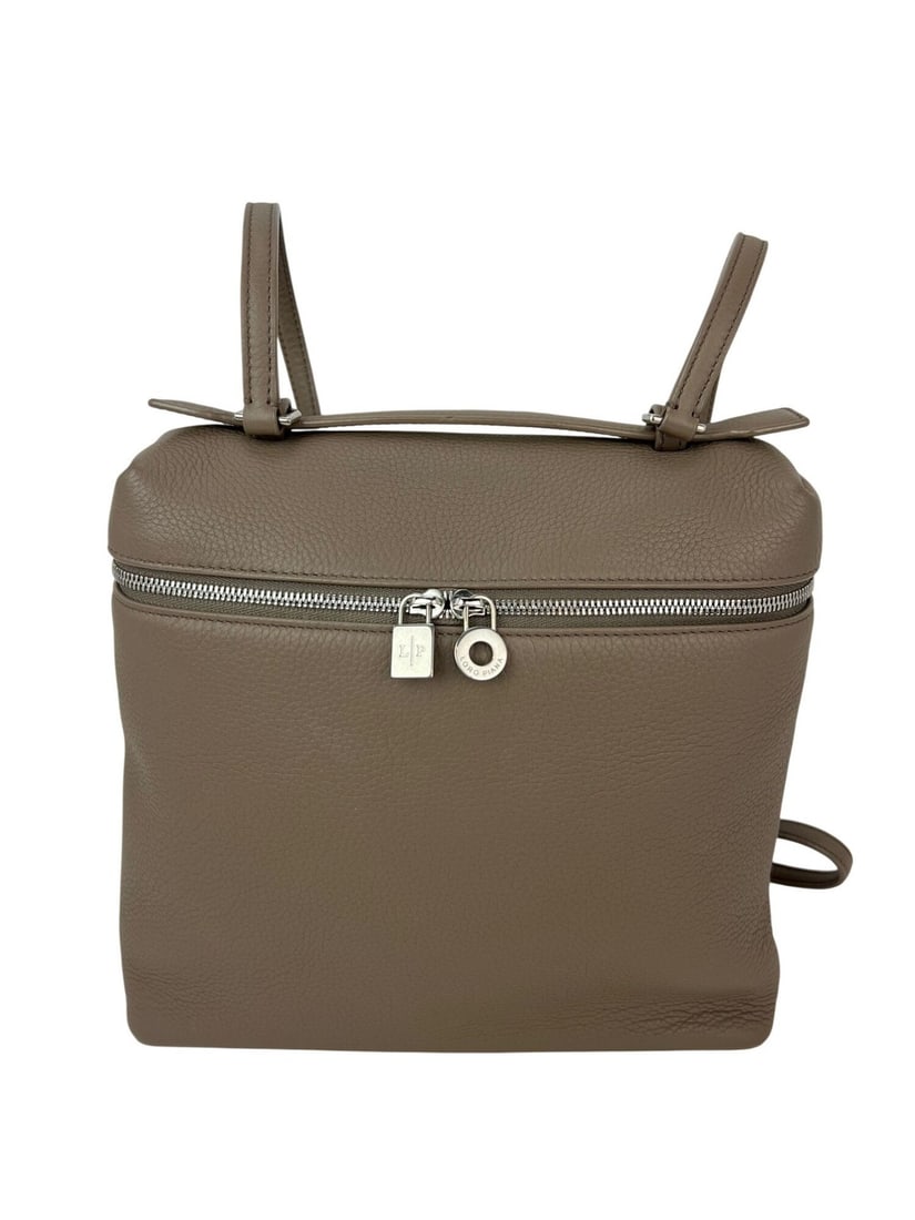 Loro Piana Extra Pocket 23.5 grained leather backpack warm mastic (1 of 15)