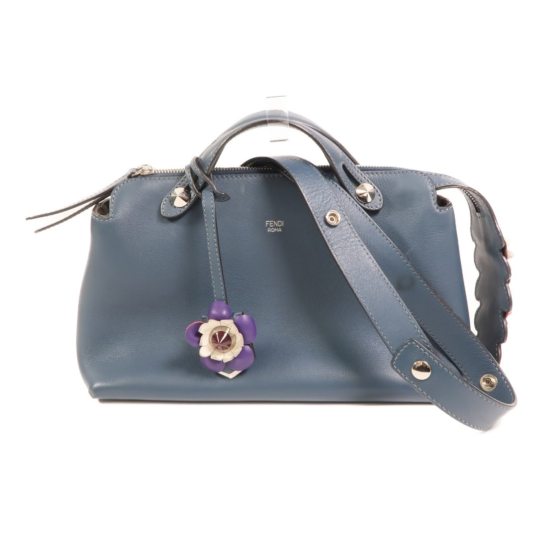 FENDI By The Way 8BL124-80M Calfskin 2 Way Bag Navy (1 of 18)