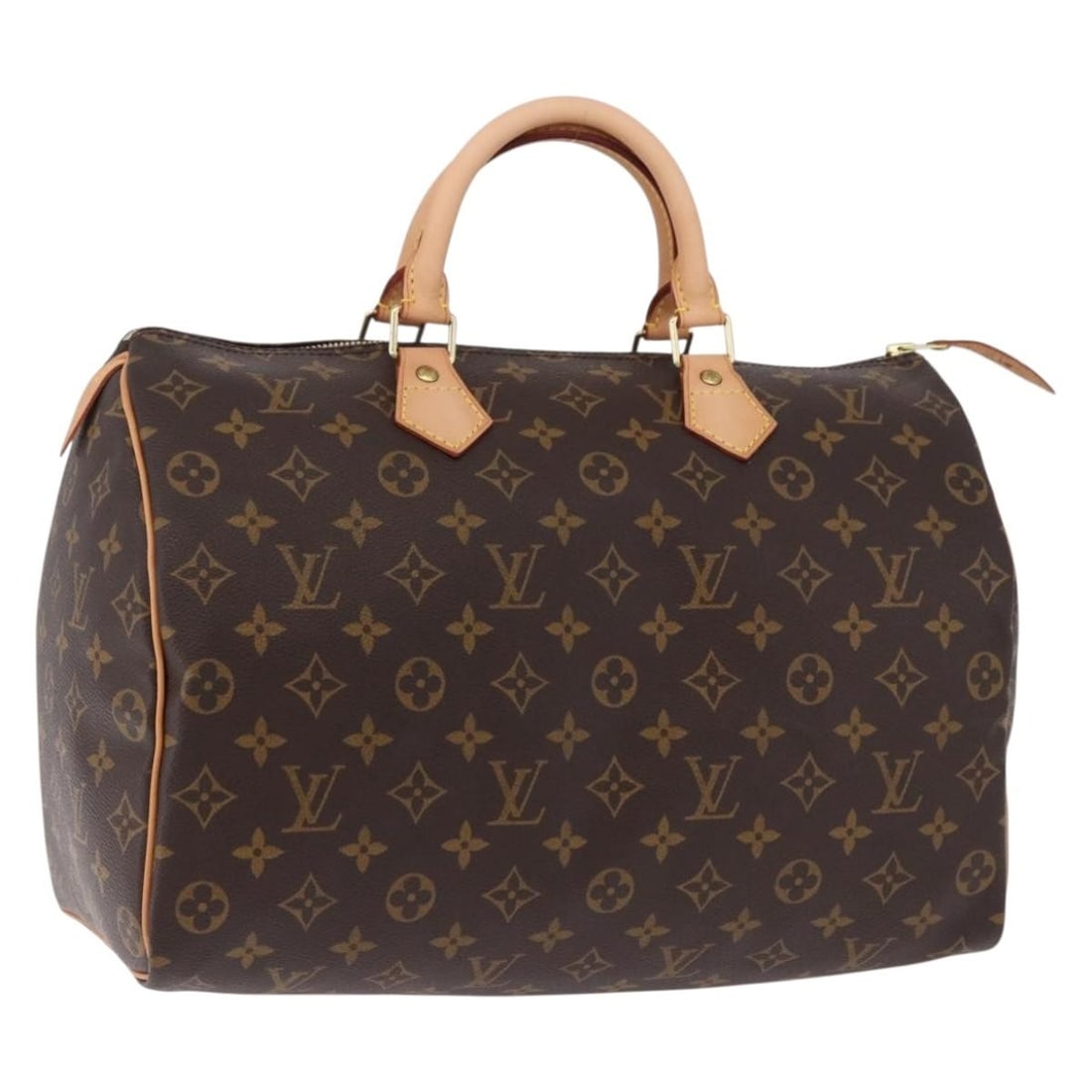 Louis Vuitton M41524 Speedy 35 Monogram Canvas Handbag: Louis Vuitton M41524 Speedy 35 Monogram Canvas Handbag Louis Vuitton Speedy 35 handbag in Monogram canvas. This women's handbag is made in France and includes a dust bag, padlock, and two keys. Condit