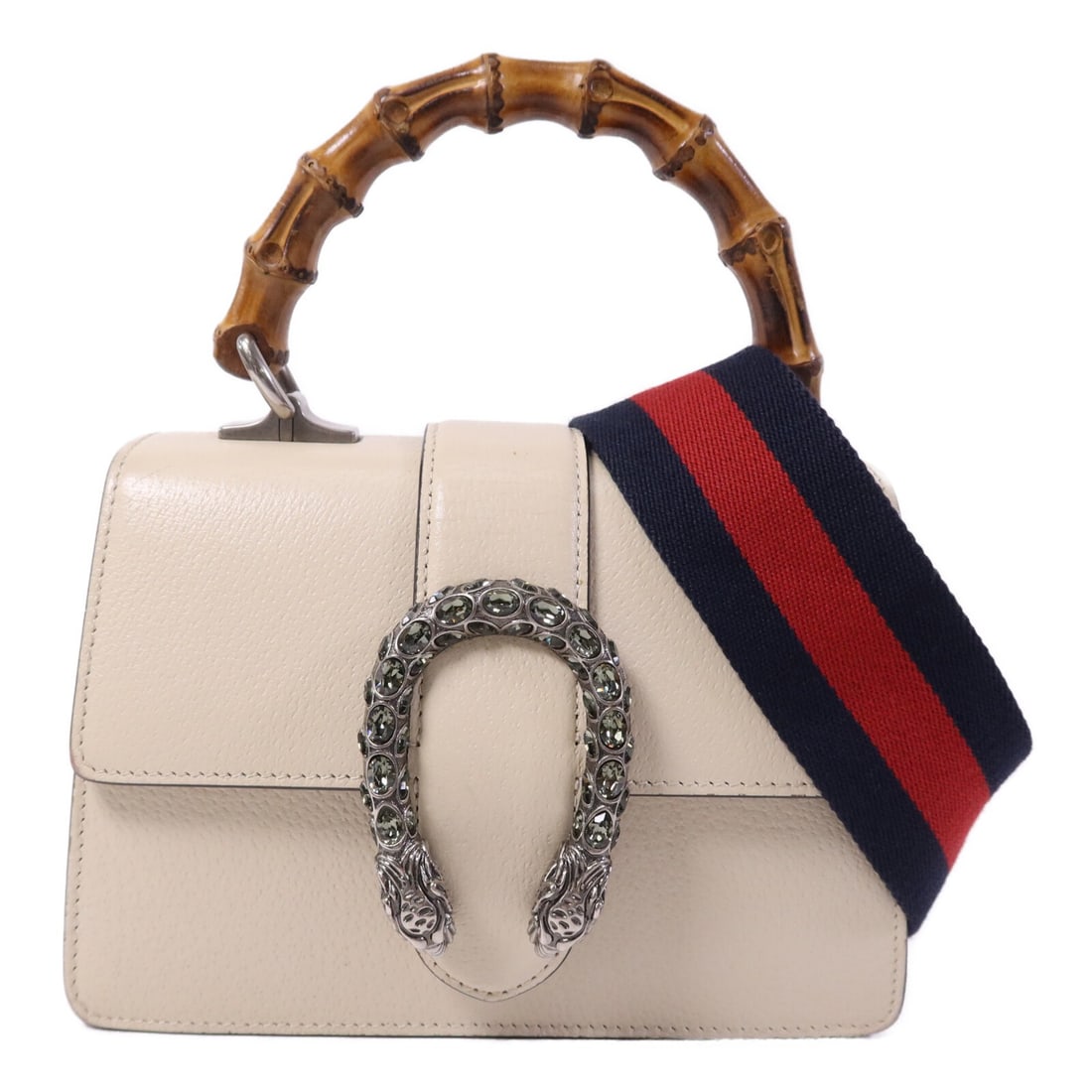 Gucci Dionysus Bamboo 523367 White Calfskin 2 Way Shoulder Bag (1 of 18)