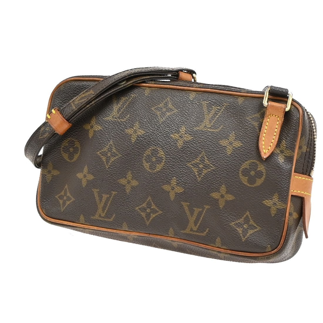Louis Vuitton Pochette Marly Bandouliere Brown Canvas Shoulder Bag: Louis Vuitton Pochette Marly Bandouliere Brown Canvas Shoulder Bag Louis Vuitton Pochette Marly Bandouliere in brown monogram canvas. This shoulder bag is made in France and is presented in good condi
