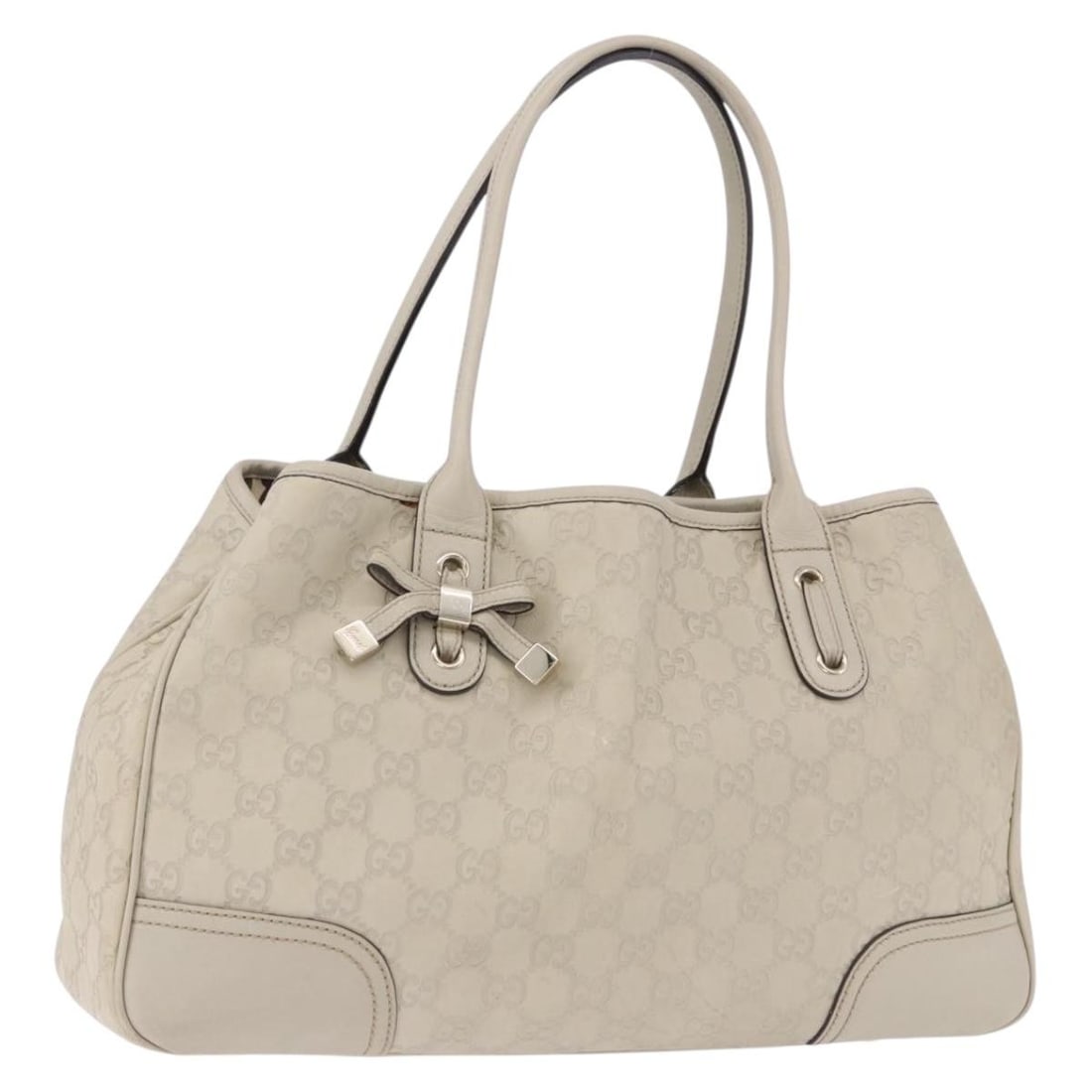 GUCCI 163805 Guccissima GG Leather Tote in Ivory: GUCCI 163805 Guccissima GG Leather Tote in Ivory Gucci Guccissima GG Pretty tote bag in ivory leather. This women's tote is made in Italy and includes a dust bag. Condition is B with reasonable wear a