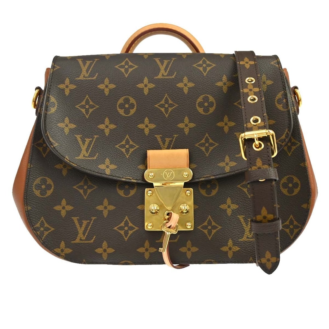 Louis Vuitton Eden Brown Canvas Handbag: Louis Vuitton Eden Brown Canvas Handbag Louis Vuitton Eden handbag in brown monogram canvas. This pre-owned piece is in good condition with light scuffing, dirt, and light wrinkling on the leather par
