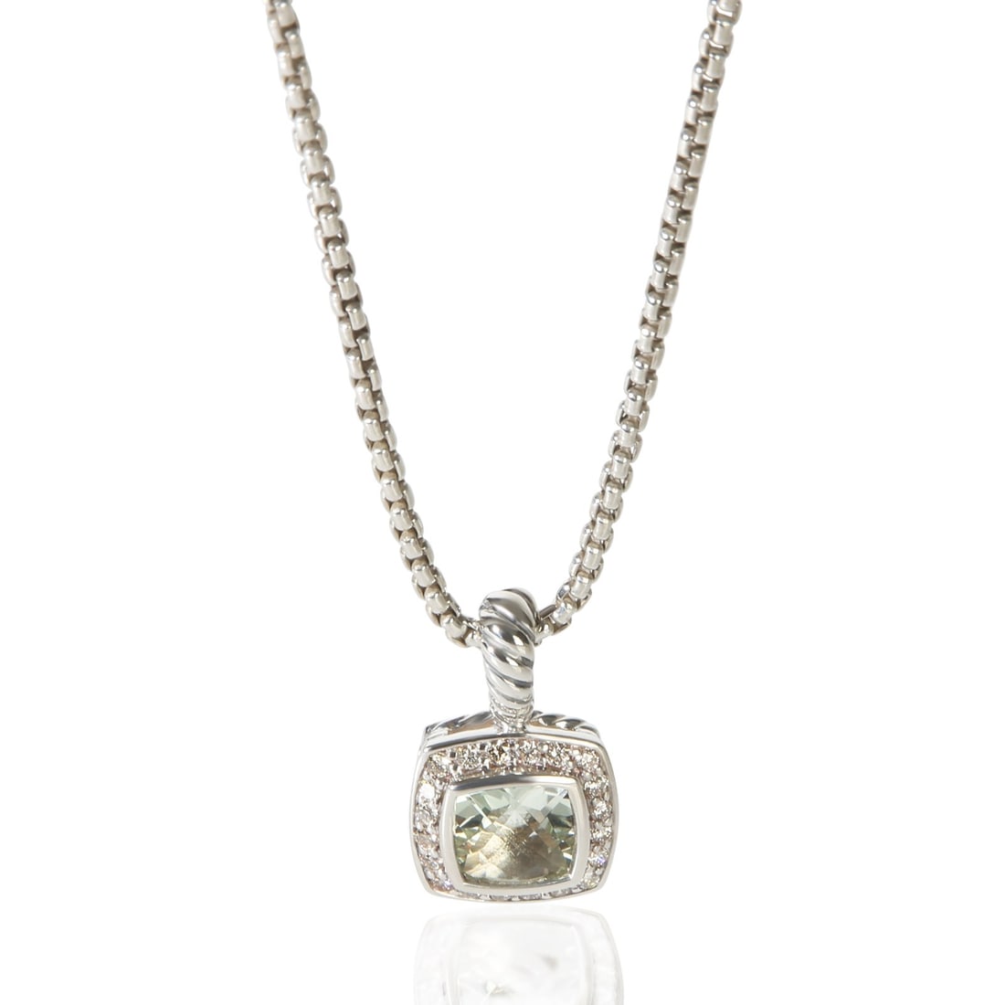 David Yurman Petite Albion Sterling Silver Prasiolite Diamond Pendant (1 of 3)