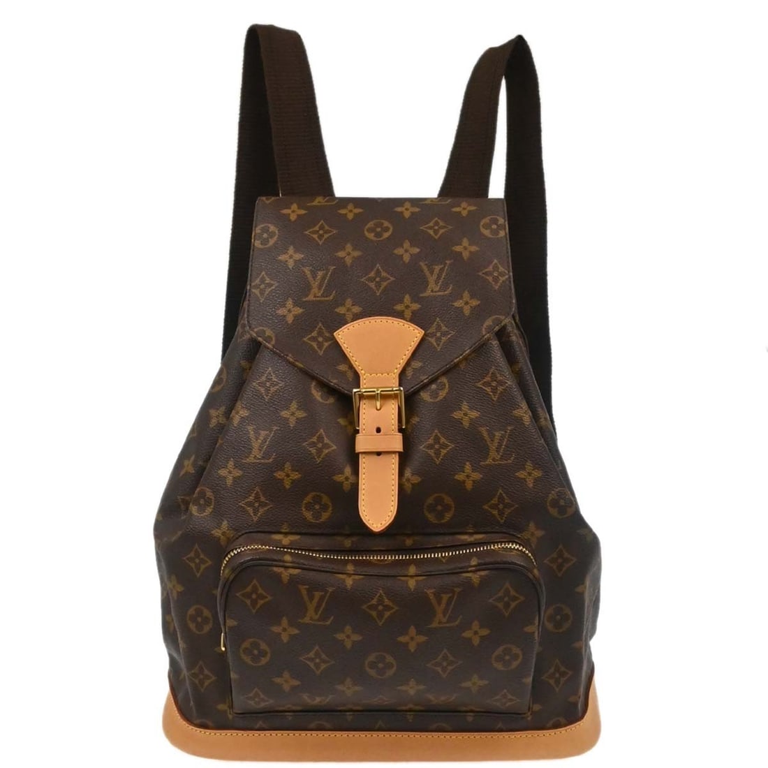 Brown Monogram Canvas Backpack Louis Vuitton Montsouris GM M51135: Brown Monogram Canvas Backpack Louis Vuitton Montsouris GM M51135 Louis Vuitton Montsouris GM backpack in brown Monogram canvas with leather trim and a drawstring flap closure. This large women's back