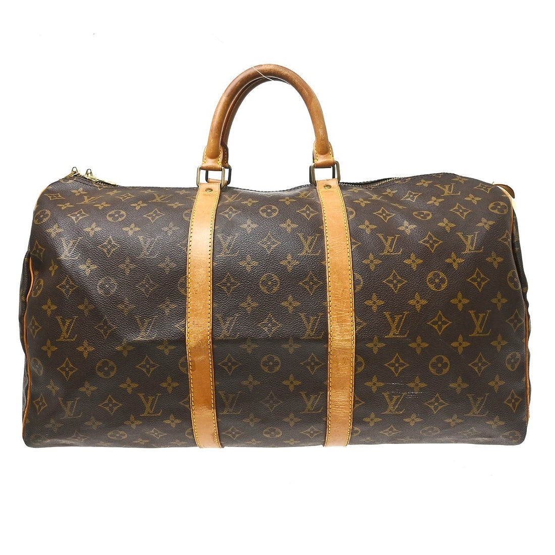 Louis Vuitton Keepall Monogram Canvas Travel Bag Brown: Louis Vuitton Keepall Monogram Canvas Travel Bag Brown Louis Vuitton Keepall Monogram travel bag in brown canvas, made in France. This unisex model measures 50 cm x 29 cm x 22 cm and is described in f