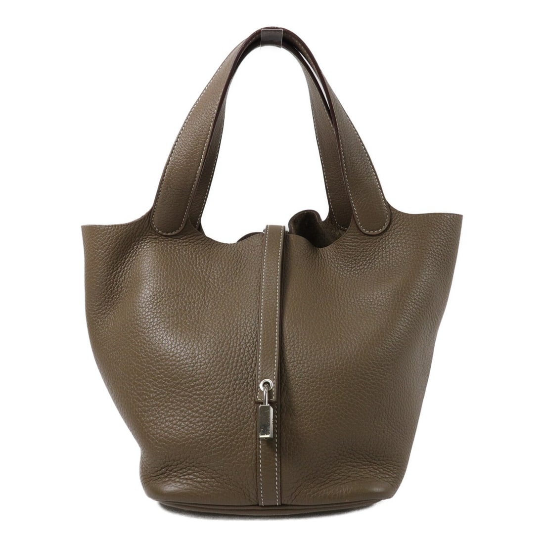 Hermes Picotin Lock MM Taurillon Clemence Leather Handbag Etoupe PHW (1 of 14)