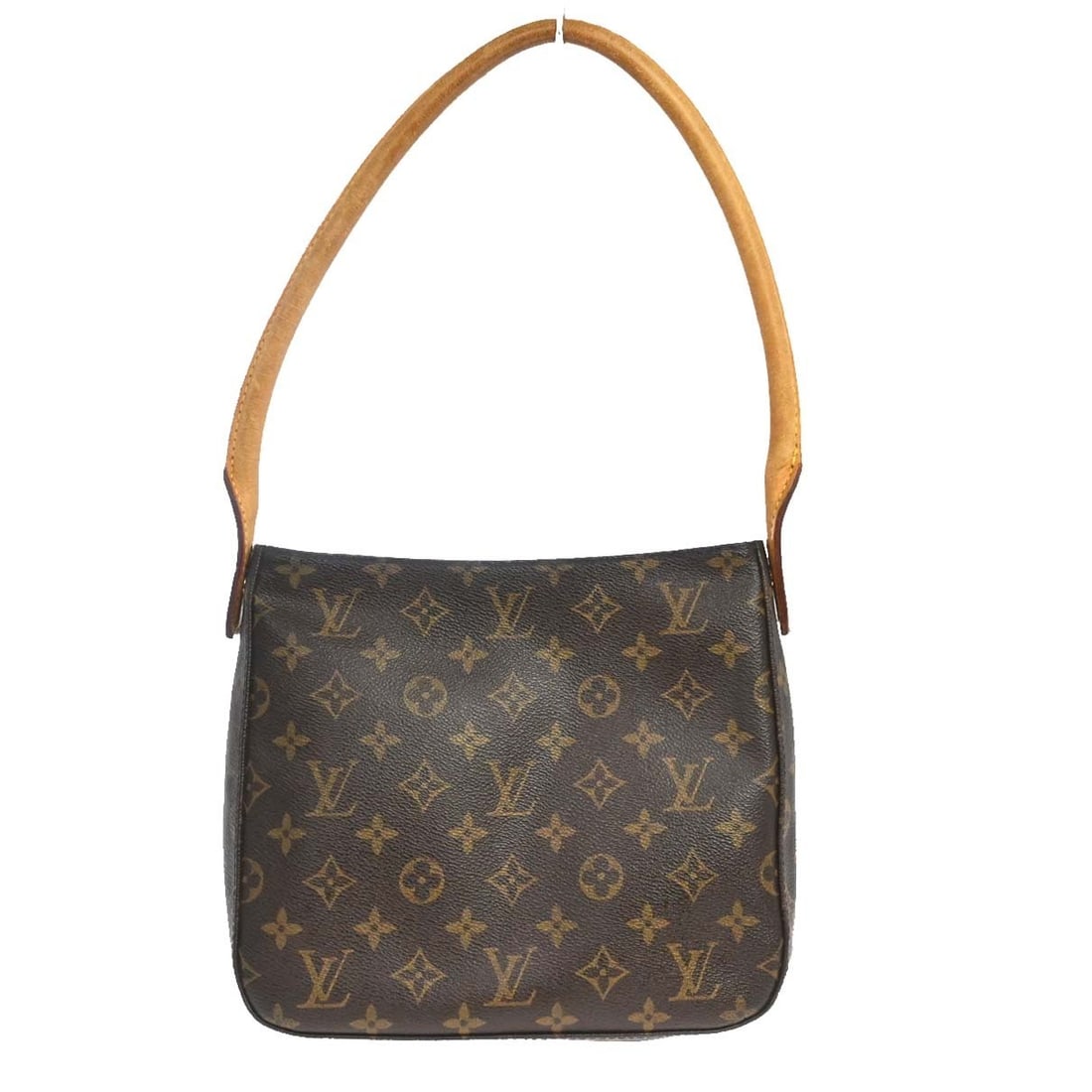 Louis Vuitton Mini Looping Monogram Canvas Top Handle Bag M51146: Louis Vuitton Mini Looping Monogram Canvas Top Handle Bag M51146 Vintage Louis Vuitton Looping MM handbag in brown monogram canvas with leather trim and a top handle. This women's handbag features a m