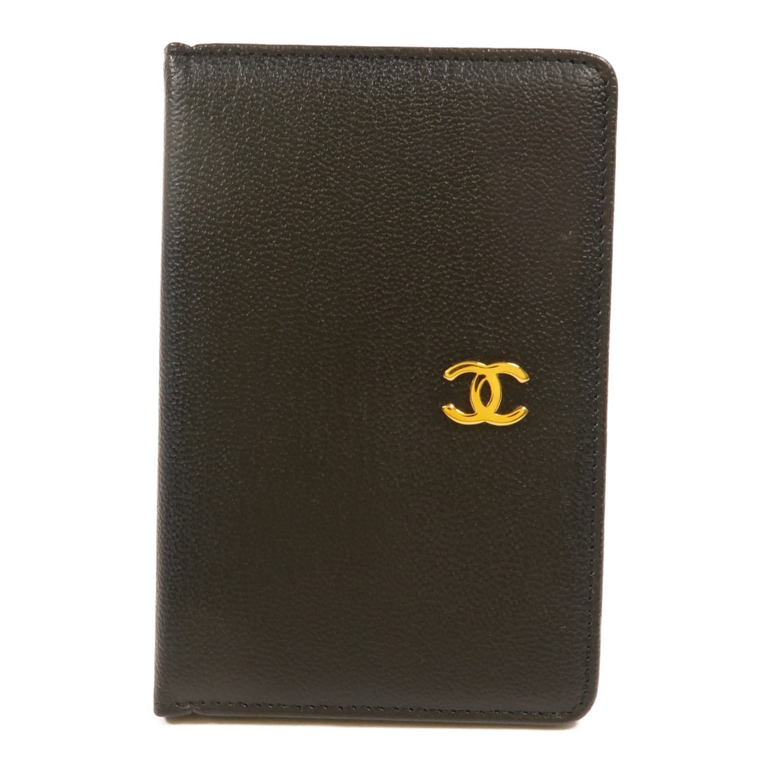 CHANEL CC Card Case Black Calfskin Leather Gold Tone Hardware: CHANEL CC Card Case Black Calfskin Leather Gold Tone Hardware Vintage CHANEL card case in black calfskin leather with CC GHW detailing. This women's accessory features a flap design with interior stor