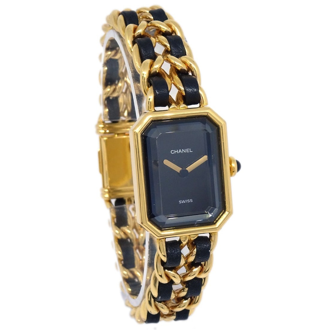 CHANEL Premiere women's quartz wristwatch gold plated black gold Swiss Made: CHANEL Premiere women's quartz wristwatch gold plated black gold Swiss Made Women's CHANEL Premiere wristwatch with a quartz movement and analog display. It features a black gold case and dial, a blac