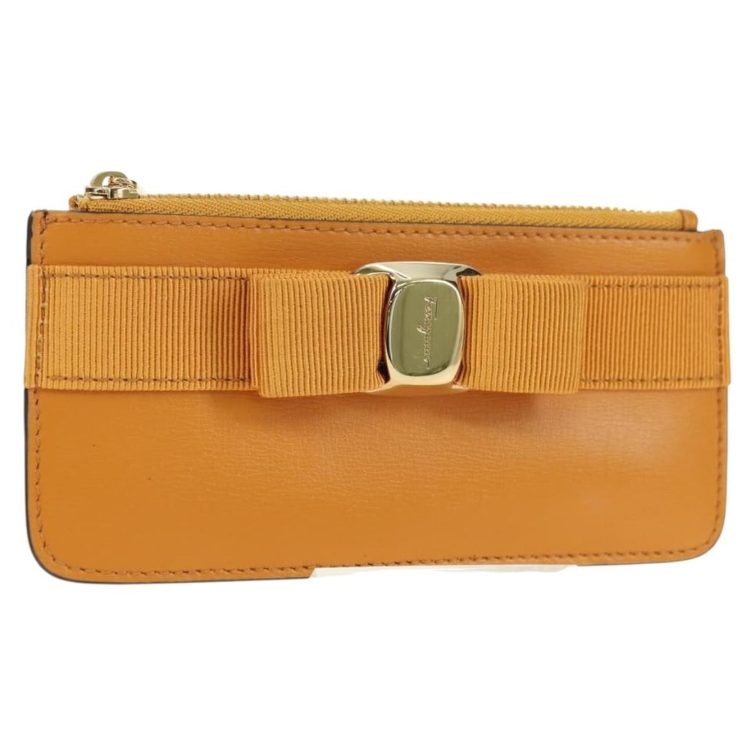 Salvatore Ferragamo Vala Leather Coin Purse Yellow Gold Italy: Salvatore Ferragamo Vala Leather Coin Purse Yellow Gold Italy Salvatore Ferragamo Vala Fragment coin purse in yellow and gold leather. Made in Italy, this women's coin purse includes the item box and 