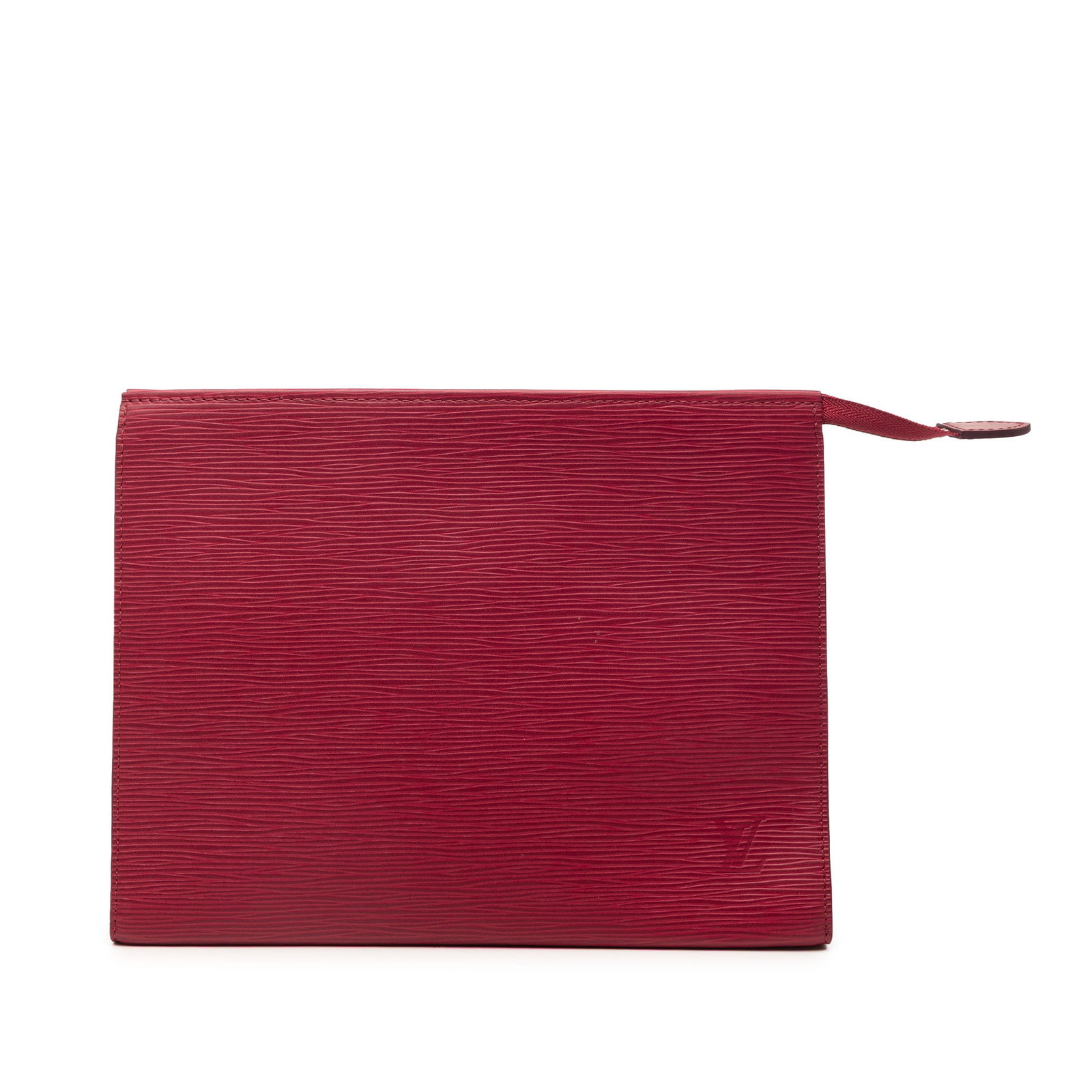 Louis Vuitton Epi Leather Red Zip Toiletry Pouch 26: Louis Vuitton Epi Leather Red Zip Toiletry Pouch 26 This Louis Vuitton Epi Toiletry Pouch 26 features a distinctive red epi leather exterior with a top zip closure and an interior slip pocket. The pou