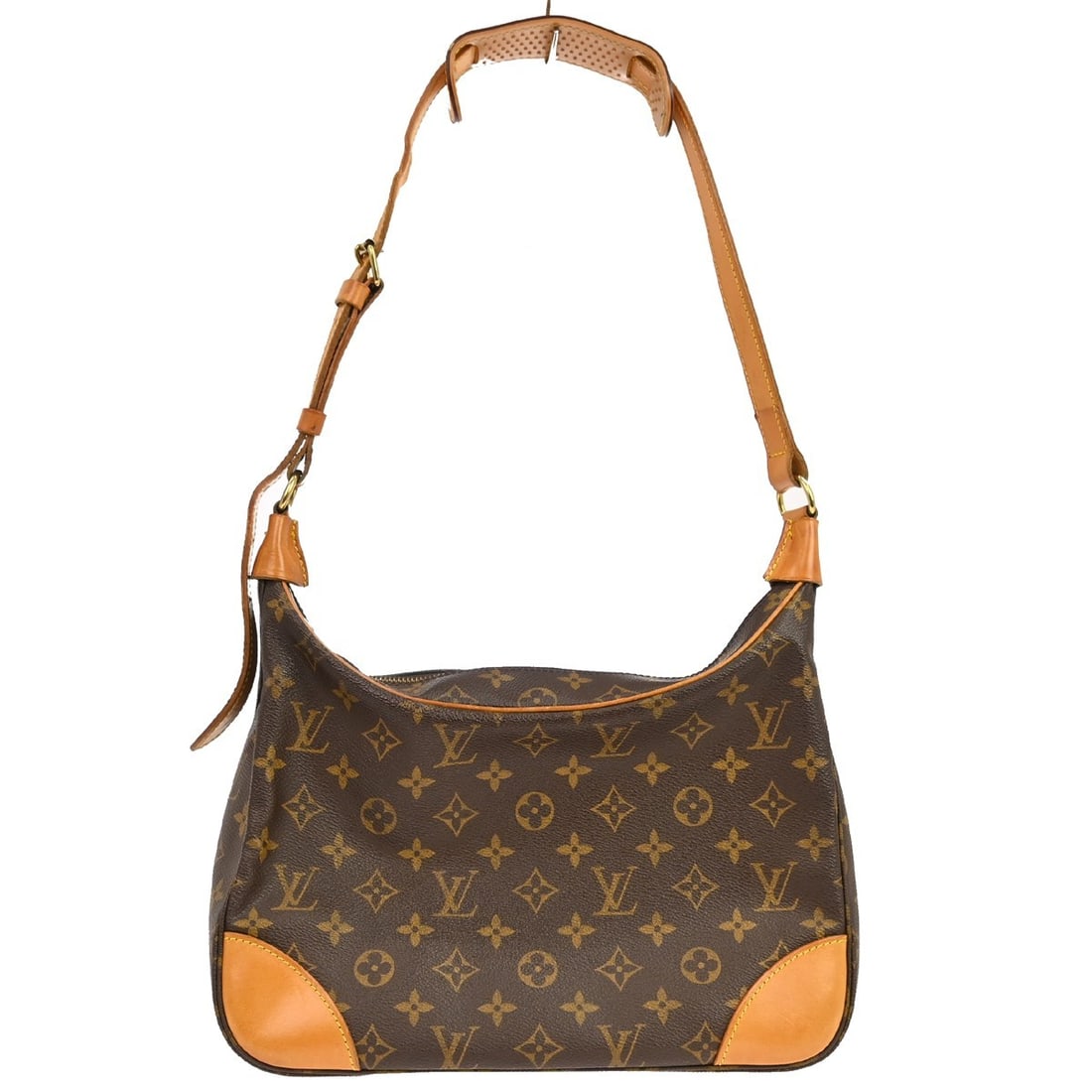 Louis Vuitton Boulogne 30 Monogram Shoulder Bag M51265 Vintage: Louis Vuitton Boulogne 30 Monogram Shoulder Bag M51265 Vintage Vintage Louis Vuitton Monogram Boulogne 30 shoulder bag in brown monogram canvas and leather, made in France. It features a beige leather