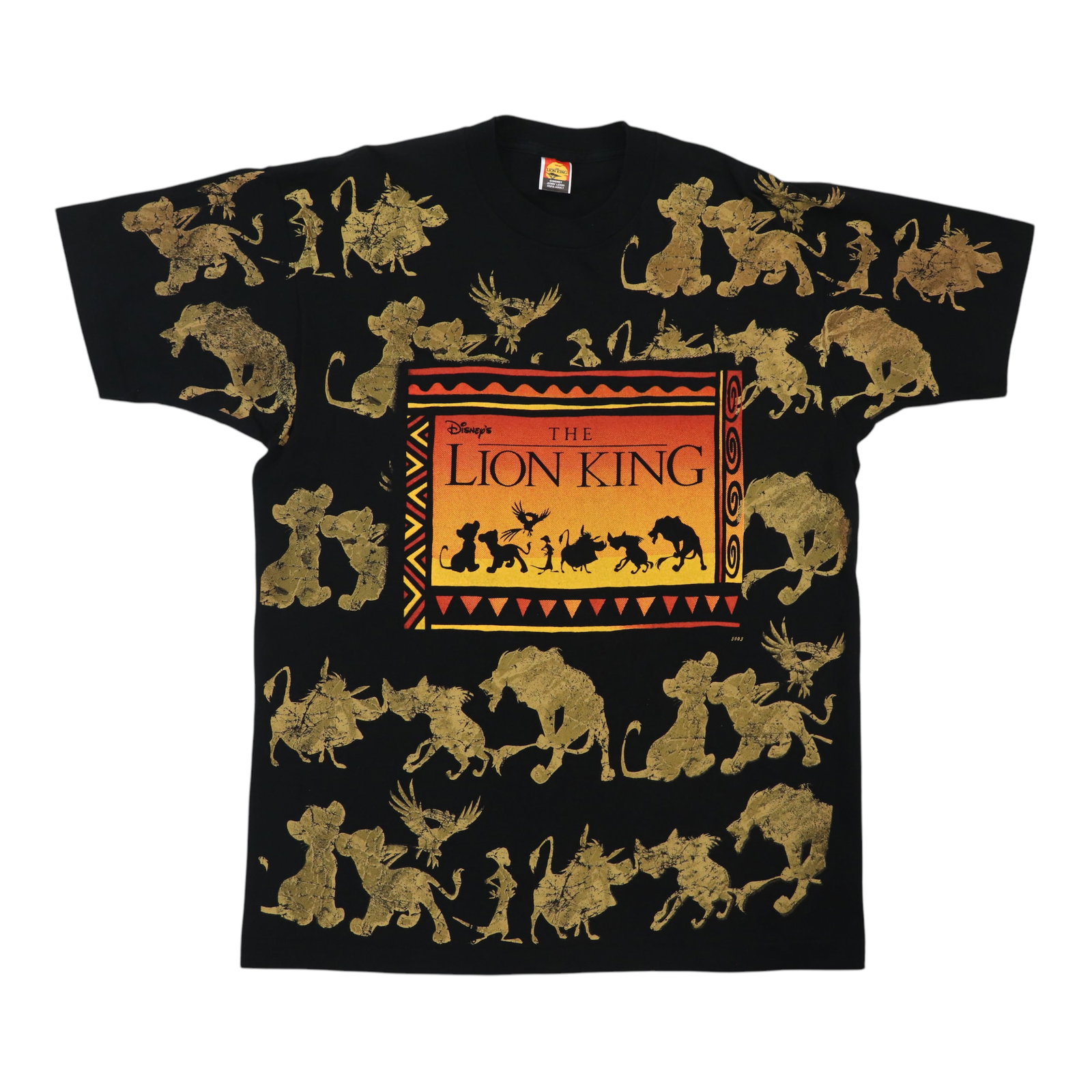 Black 1990s Disney Lion King Shirt All Over Print OSFA: Black 1990s Disney Lion King Shirt All Over Print OSFA Authentic 1990s Disney Lion King all over print shirt in black cotton. This original vintage shirt is not a modern reproduction and features no b