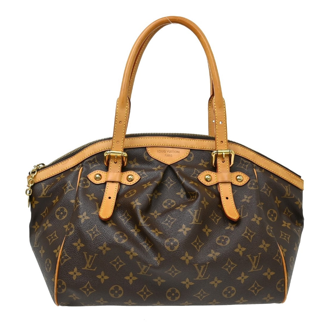 Louis Vuitton Tivoli GM Monogram Canvas Tote Bag M40144: Louis Vuitton Tivoli GM Monogram Canvas Tote Bag M40144 Louis Vuitton Tivoli GM handbag in brown Monogram canvas with leather trim and a zip closure. This women's tote features logo accents, bottom st