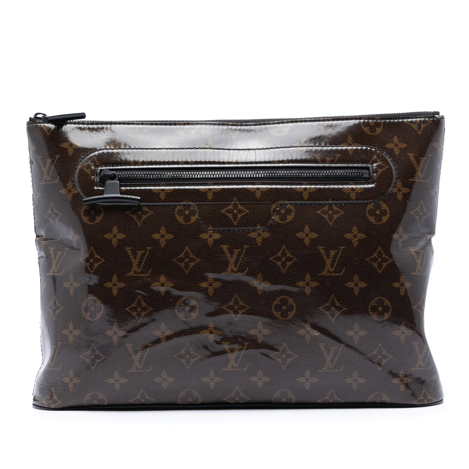 Louis Vuitton Pochette Cosmos Monogram Glaze Clutch Bag: Louis Vuitton Pochette Cosmos Monogram Glaze Clutch Bag Louis Vuitton Monogram Glaze Pochette Cosmos in brown fabric with a monogram glaze coated canvas body. This pouch-style bag features a top zip c